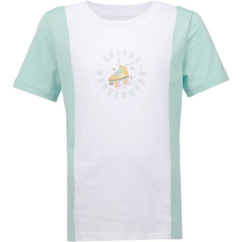 ADIDAS阿迪达斯短袖T恤运动休闲针织圆领儿童上衣IY8117 D