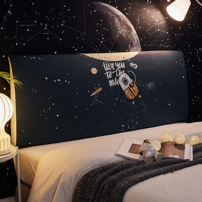 北欧风床头罩套床头套全包软包防尘罩保护套1.8米床头1.5弹力布套 太空漫步 长120cm高50到65厘米之间适用