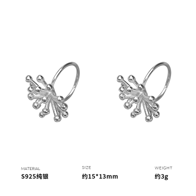 925纯银烟花耳环女耳钉耳饰小众设计气质高级感2025新款潮送女朋友老婆情人节七夕生日礼物