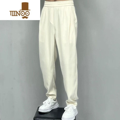 YANXU垂感冰丝九分休闲裤男夏季新款直筒宽松小脚阔腿裤痞帅潮牌运动裤