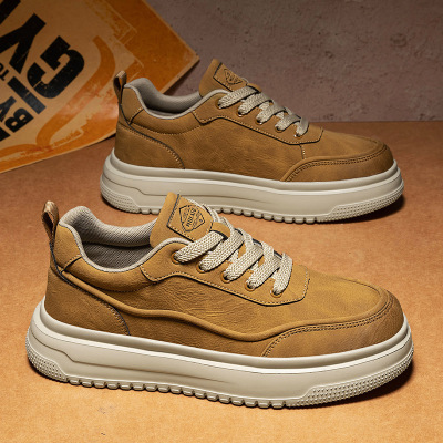 秋季上新百搭时尚休闲拼色网面透气舒适运动男鞋低帮系带板鞋