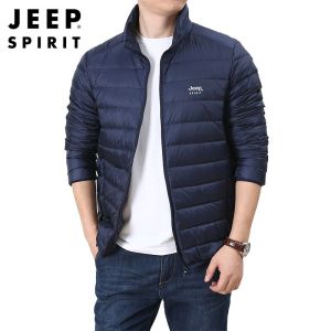 JEEP SPIRIT男装轻薄羽绒服男青年白鸭绒新款大码休闲薄款立领秋冬外套