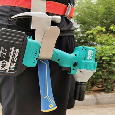 架子工电动扳手挂钩挂件 多功能电动扳手挂钩 多功能不锈钢支架子工木工腰间挂架失手绳腰架旋转勾 木工单钩一个不锈钢可放钉锤