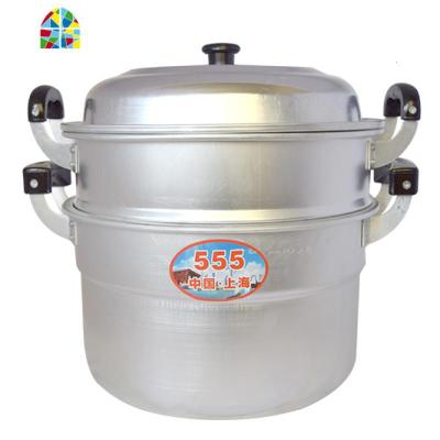 多层老式铝蒸锅三层四层加厚大铝锅40cm家用燃气煤气蒸馒头小笼包 FENGHOU 40两层(一个蒸片一个蒸格)