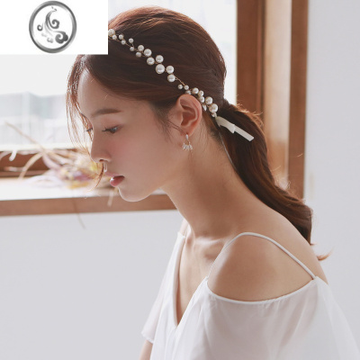 JiMi珍珠发带2021新款日韩简约复古ins甜美头饰新娘头纱发箍森系发饰