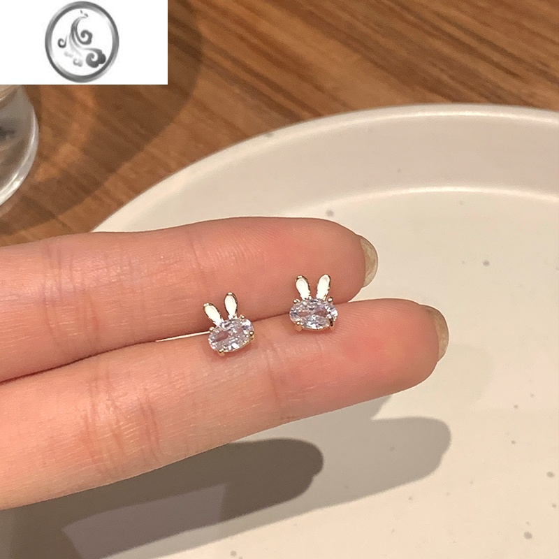JiMiDoRa|精致小巧兔子耳钉女高级感银银针气质洋气小众设计感耳环