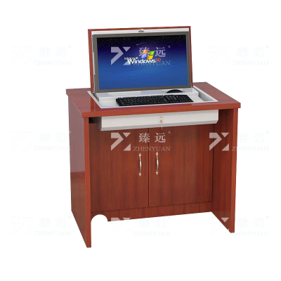 臻远ZY4022308 多媒体翻转电脑桌电教室培训桌隐藏式机房电脑桌 单人位