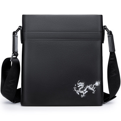 斯妮拉英皇保罗欧美时尚休闲男士单肩包真皮斜挎包2024新款龙年背包头层牛皮男包小包