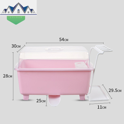 厨房放碗柜塑料带盖沥水碗架多功能放碗盘收纳箱收纳盒碗碟置物架 三维工匠