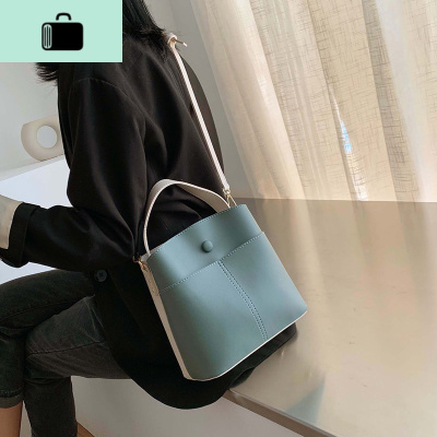 洋气网红水桶包包女包2020新款大容量单肩时尚韩版撞色百搭斜挎包NEW LAKE女士单肩包
