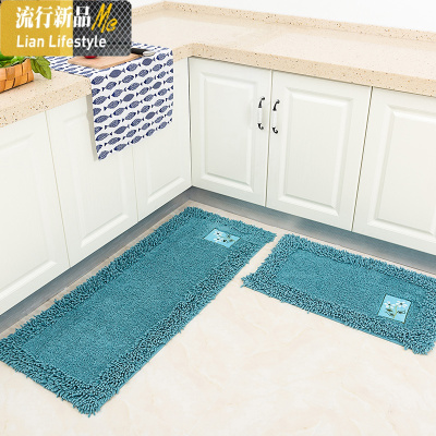 厨房地垫吸水防油长条脚垫卧室防滑垫子家用地毯可机洗 三维工匠
