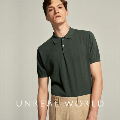 尘界60支纯棉针织POLO衫男短袖 夏季商务绅士修身简约休闲翻领T恤