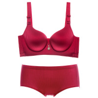 加厚馒头杯8cm无钢圈文胸套装 小胸聚拢舒适调整型无痕内衣女胸罩