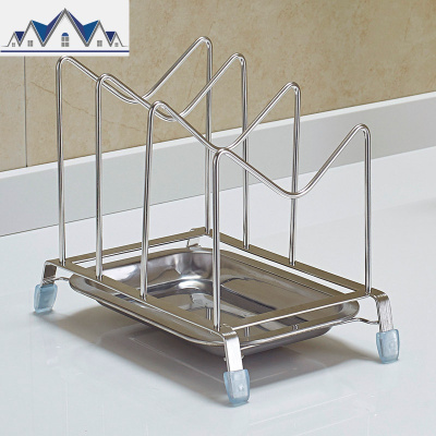 304不锈钢厨房锅盖架厨具用品收纳置物架砧板架接水盘菜板架子座 三维工匠