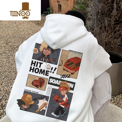 YANXU500g酒红色连帽中山卫衣男潮牌oversize美式慵懒chic高街