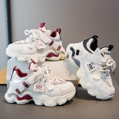 儿童帅气拼色网面运动鞋年秋季男童老爹鞋女童小中大童休闲鞋