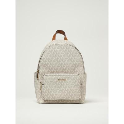 Michael Kors女包白色涂层帆布双肩包 可调节肩带多口袋设计双肩包送女友