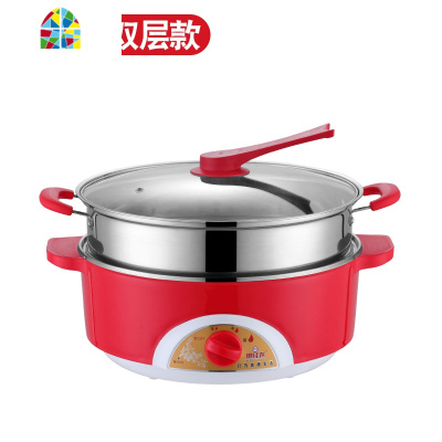 封后电蒸锅家用大容量多层电蒸笼多功能蒸菜馒头304不锈钢商用蒸汽锅 FE 中国红+单蒸笼(家用)智能定时32CM二层—不