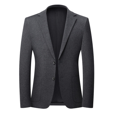 秋季中年商务休闲西装男士修身免烫西服可机洗单西男外套