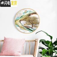 三维工匠钻石画2020新款满钻5d客厅玄关卧室圆形发财麋鹿 满钻全贴[80*80cm]配套铝合金画框带玻璃背板联系十字绣