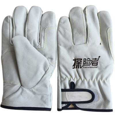 TANXIANZHE/探险者羊皮手套TANXIANZHE-BA-106白色搭扣羊皮均码副