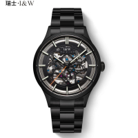 瑞士正品爱沃驰I&W CARNIVAL手表全自动机械表 男表进口机芯表镂空夜光时尚潮流防水表品牌腕表钢带588G