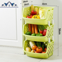 厨房置物架落地多层式塑料菜篮子玩具用品水果蔬菜收纳筐家用大全 三维工匠