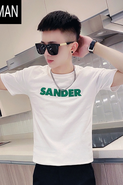 HLCOMAN短袖T恤男夏装社会人小S码修身半袖精小伙短袖体桖简约字母