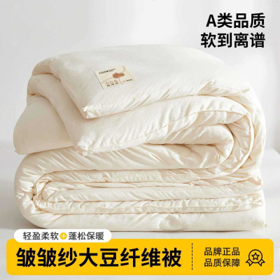 提花皱皱纱大豆被加厚保暖春秋被芯棉被宿舍单人被褥四季通用