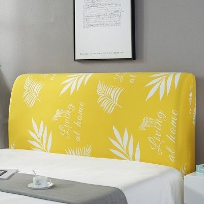 床头罩套床头套软包防尘罩靠背罩子保护套1.8米弹力布1.5床北欧风 叶子 2.2米(适合2.1-2.4米床头使用)