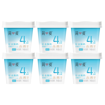 简爱酸奶 400g轻食4%*6桶(3-7天内发货)