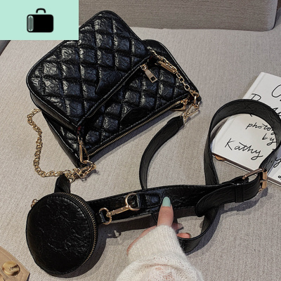 上新三件套小包包女新款时尚链条单肩包洋气斜挎包零钱包NEW LAKE