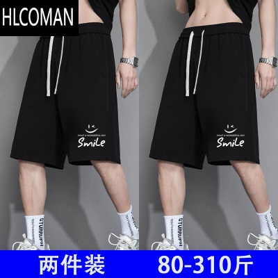 HLCOMAN男士休闲短裤潮牌青少年百搭夏季宽松潮流加肥大码运动直筒五分裤