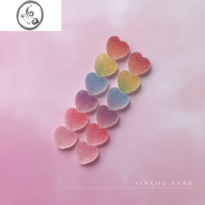 JiMi彩虹渐变色软糖s925银耳钉泫雅风可爱桃心形日韩甜美少女耳环耳夹