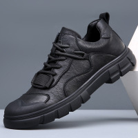 秋季新款男鞋子真皮透气百搭潮流运动休闲皮鞋男士户外登山鞋