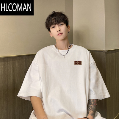 HLCOMAN@ 季短袖即墨t恤男宽松简约贴标潮牌休闲上衣
