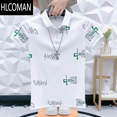 HLCOMAN2024夏季男士短袖polo衫国潮翻领男百搭时尚Polo体恤青年半袖上衣