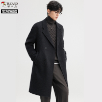 啄木鸟双面羊毛呢大衣男士中长款2025冬季新款高级感加厚呢子外套