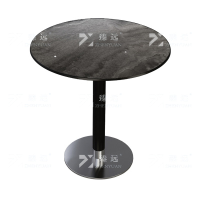 臻远ZY-VC112704 洽谈桌岩板餐桌现代小圆桌商务休闲谈判桌