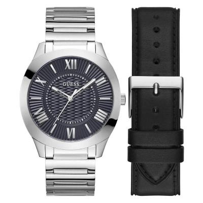 GUESS女士欧美时尚银色腕表盒装套装 精致优雅日常佩戴