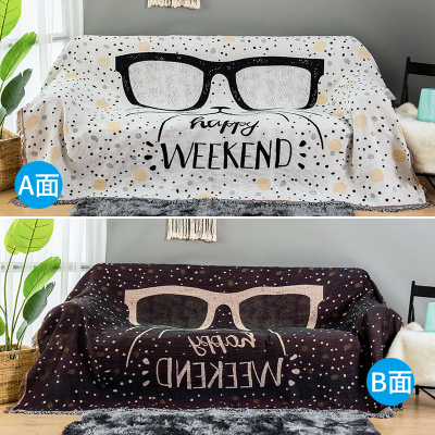 家柏饰(CORATED)北欧双面全盖沙发布沙发巾沙发毯布单沙发套罩沙发垫盖布 眼睛猫 180*230cm