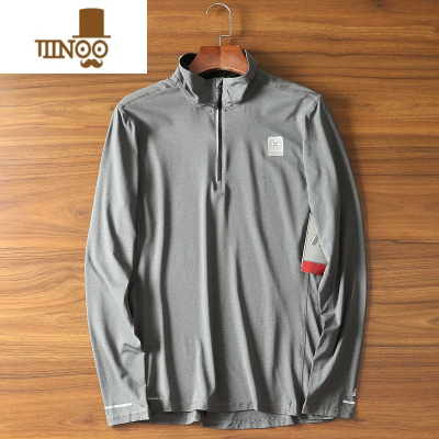 YANXU大码福利!速干透气大弹力!男士运动骑行宽松休闲半拉链长袖T恤