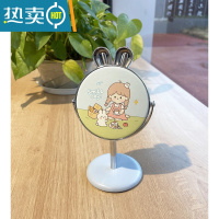 敬平化妆镜家用小型镜子办公室桌面小镜子可爱梳妆镜女学生宿舍美妆镜便携式用镜 Girl(野餐~)