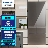卖场同款松下 NR-W461BX-TH 453L多门超薄冰箱 自由嵌入式 纳诺怡 双循环系统 变频宽幅变温 玻璃面板