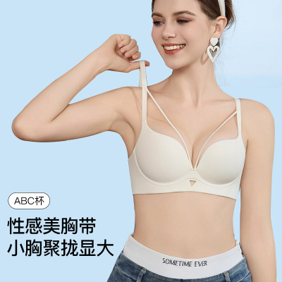 反重力提拉内衣小胸显大聚拢女收副乳防下垂无痕文胸性感豹纹胸罩_1