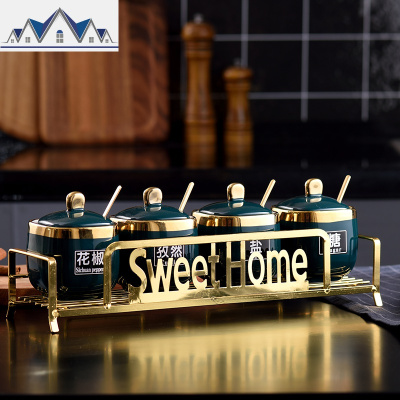 可挂式调料盒厨房用品家用调味罐油醋瓶调料瓶北欧收纳盒套装组合 三维工匠