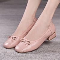 新款通勤英伦舒适平跟法式芭蕾舞鞋软底时尚百搭牛皮四季单鞋