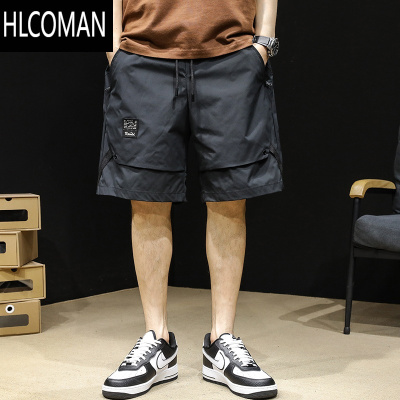 HLCOMAN拉链短裤男夏季潮牌5分休闲宽松2025新款工装裤子男士五分裤大码