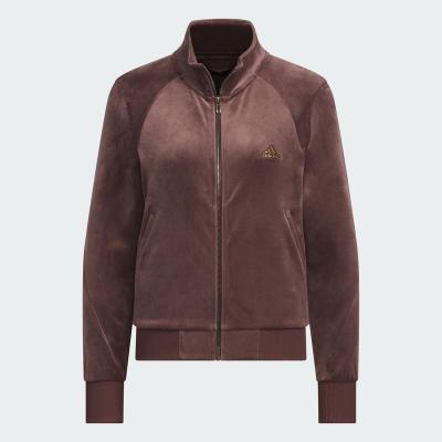 阿迪达斯(adidas)adidas女运动夹克奢华绒布金属细节百搭休闲时尚