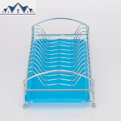 沥水碟碗架置物架厨房餐盘餐具放盘子不锈钢一单层收纳碗盘金属 三维工匠